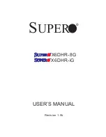 Предварительный просмотр 1 страницы Supermicro X6DHR-8G User Manual