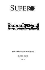 Preview for 1 page of Supero BPN-SAS2-847DR Backplane User Manual