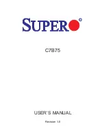 Предварительный просмотр 1 страницы Supero C7B75 User Manual