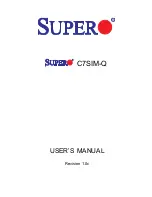 Preview for 1 page of Supero C7SIM-Q User Manual