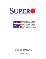 Supero PDSBM-LN1 User Manual предпросмотр