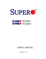 Предварительный просмотр 1 страницы Supero PDSM4+ User Manual