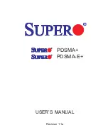 Предварительный просмотр 1 страницы Supero PDSMA+ User Manual