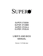 Supero SUPER 370SBA User Manual preview