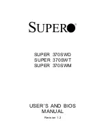 Предварительный просмотр 1 страницы Supero SUPER 370SWD User'S And Bios Manual