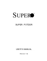 Предварительный просмотр 1 страницы Supero SUPER P3TDDR User Manual