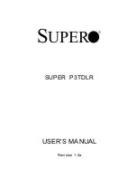 Preview for 1 page of Supero SUPER P3TDLR User Manual