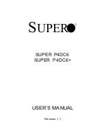 Supero SUPER P4DC6 User Manual предпросмотр