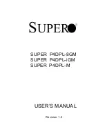 Supero SUPER P4DPL-8GM User Manual preview