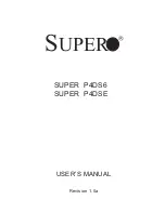 Supero SUPER P4DS6 User Manual предпросмотр