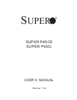 Предварительный просмотр 1 страницы Supero SUPER P4SC8 User Manual