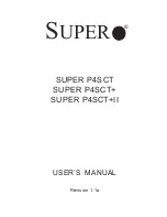 Предварительный просмотр 1 страницы Supero SUPER P4SCT User Manual