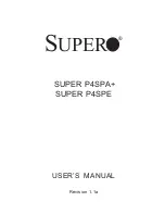 Supero SUPER P4SPA+ User Manual предпросмотр