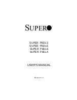 Preview for 1 page of Supero SUPER P6DLE User Manual