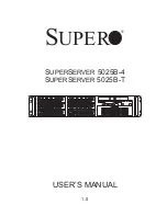 Предварительный просмотр 1 страницы Supero Supero SUPERSERVER 5025B-4 User Manual