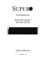 Предварительный просмотр 1 страницы Supero SUPERO SuperServer 5037MC-H8TRF User Manual