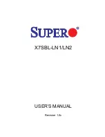 Preview for 1 page of Supero Supero X7SBL-LN1/LN2 User Manual