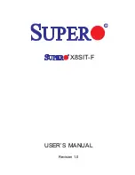 Preview for 1 page of Supero Supero X8SIT-F User Manual