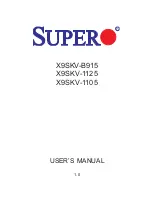 Предварительный просмотр 1 страницы Supero Supero X9SKV-1105 User Manual