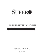 Предварительный просмотр 1 страницы Supero SuperServer 1012G-MTF User Manual