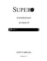 Supero SUPERSERVER 1017GR-TF User Manual preview