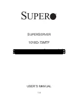 Preview for 1 page of Supero SUPERSERVER 1018D-73MTF User Manual