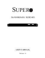 Предварительный просмотр 1 страницы Supero SuperServer 1025C-M3 User Manual