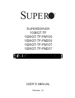 Supero SuperServer 1026GT-TF User Manual предпросмотр