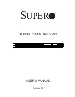 Supero SuperServer 1026T-M3 User Manual preview