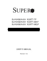 Предварительный просмотр 1 страницы Supero SUPERSERVER 1026TT-IBQF User Manual