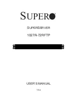 Предварительный просмотр 1 страницы Supero SUPERSERVER 1027R-72RFTP User Manual