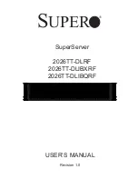 Предварительный просмотр 1 страницы Supero SuperServer 2026TT-DLIBQRF User Manual