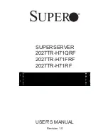 Предварительный просмотр 1 страницы Supero SuperServer 2027TR-H71FRF User Manual