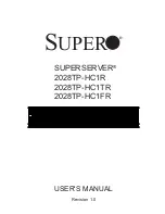 Предварительный просмотр 1 страницы Supero SUPERSERVER 2028TP-HC1FR User Manual