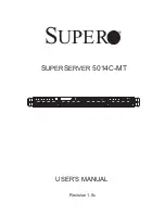 Preview for 1 page of Supero SUPERSERVER 5014C-MT User Manual