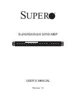 Предварительный просмотр 1 страницы Supero SUPERSERVER 5016I-M6F User Manual