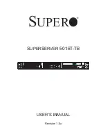 Предварительный просмотр 1 страницы Supero SUPERSERVER 5016T-TB User Manual