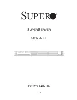 Предварительный просмотр 1 страницы Supero SUPERSERVER 5017A-EF User Manual