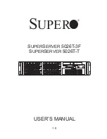 Supero SUPERSERVER 5026T-3F User Manual предпросмотр