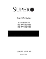 Предварительный просмотр 1 страницы Supero SuperServer 6027PR-HC1FR User Manual