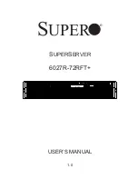 Предварительный просмотр 1 страницы Supero SUPERSERVER 6027R-72RFT+ User Manual