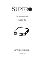 Предварительный просмотр 1 страницы Supero SuperServer E200-8B User Manual