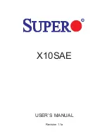 Preview for 1 page of Supero X10SAE User Manual