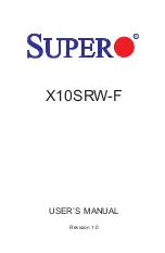 Предварительный просмотр 1 страницы Supero X10SRW-F User Manual