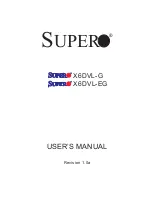 Preview for 1 page of Supero X6DVL-EG User Manual