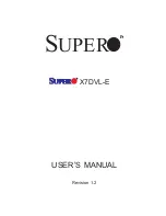 Preview for 1 page of Supero X7DVL-E User Manual