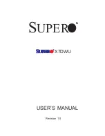 Supero X7DWU User Manual предпросмотр