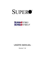 Предварительный просмотр 1 страницы Supero X7SB3 User Manual