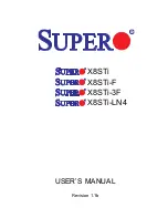 Предварительный просмотр 1 страницы Supero X8STi User Manual