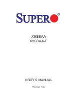 Preview for 1 page of Supero X9SBAA User Manual